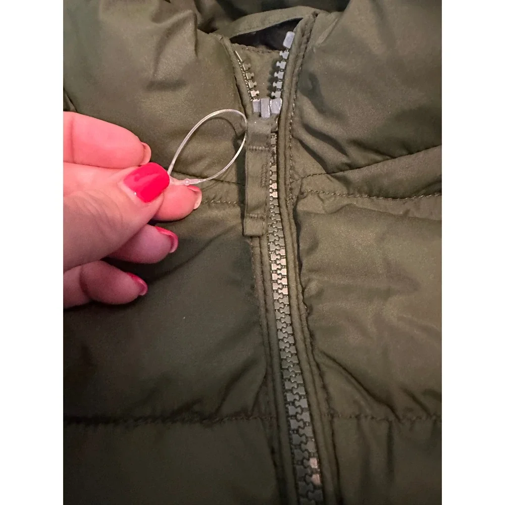 Children's Place Puffer Olive Green Full Zip‎ Lightweight Coat Outerwear XL 14